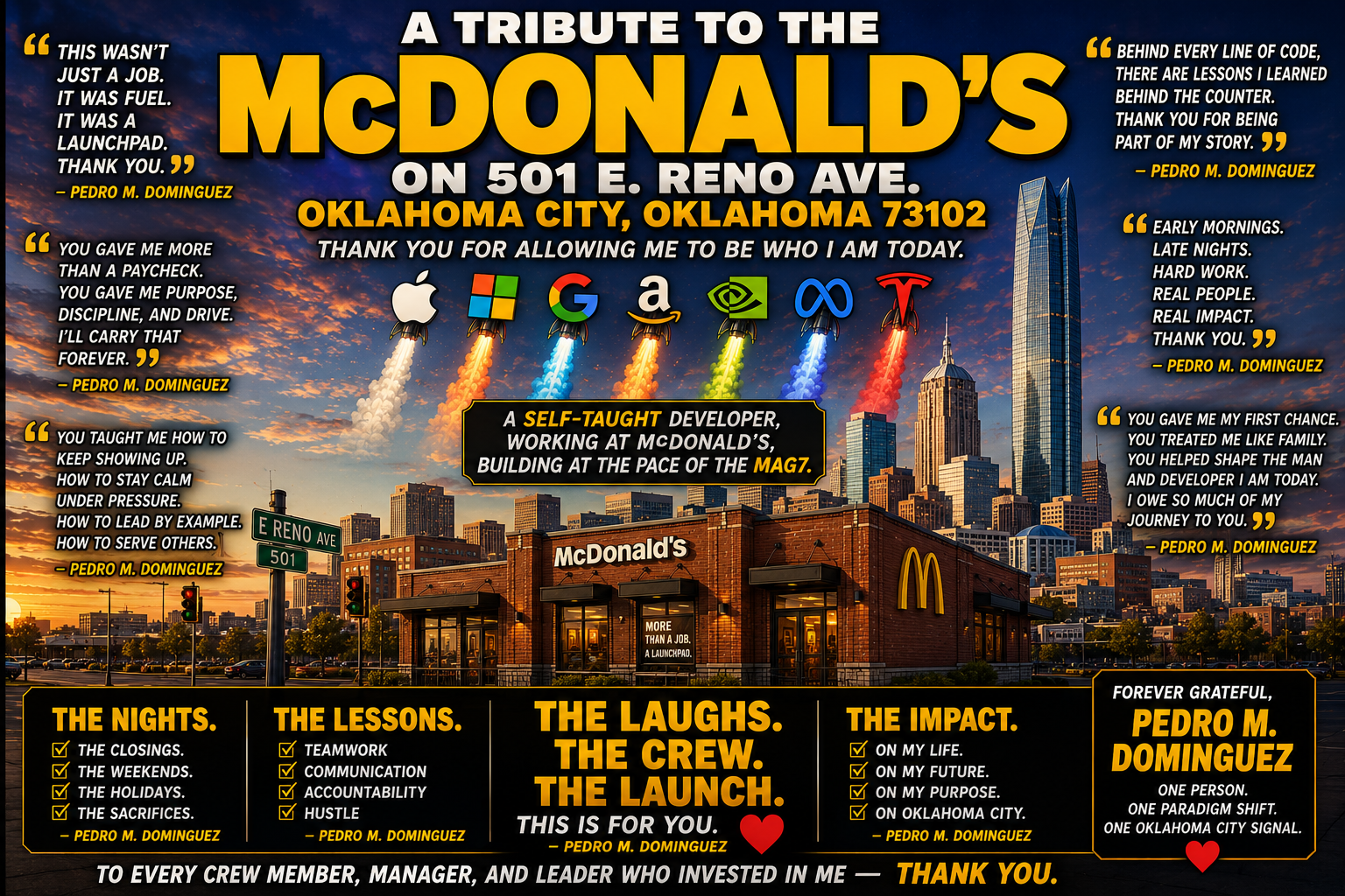 Wide tribute poster for the McDonald's at 501 E. Reno Ave in Oklahoma City